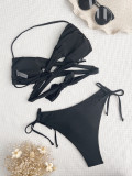 Black Sexy Halter Tie Bikini Sexy Swimswear