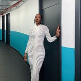 Sexy Long Sleeve Knit Chic Sweater Midi Dress