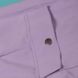 Sexy Solid Halter Neck Slit Pocket Fashion Jumpsuit