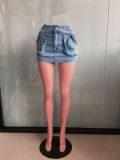 Sexy Denim Stylish Pockets Bodycon Skirt