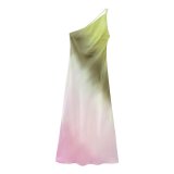 Tie-dye Sleeveless Asymmetric Maxi Dress