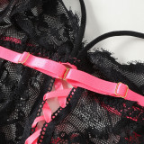 Lace Hollow Out Lace-Up Sexy Teddies Lingerie