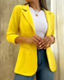 Fall Solid Long Sleeve Blazer