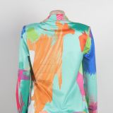 Trendy Multi-Color Print Blazer