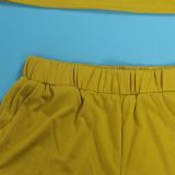 Sexy Slash Shoulder Solid Loose Fit Casual 2PCS Shorts Set