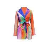 Colorful Print Blazer Dress