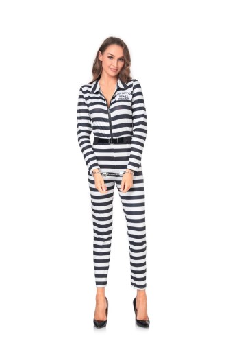 One-piece Prisoner Uniform Halloween Costume Role-playing Cosplay Female Adult