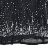 Wholesale Rhinestone Mesh Splicing Long Sleeve Maxi Dress