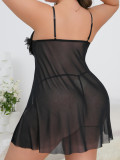 Sexy See-Through Black Cami Plus Size Nightdress