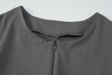 Wholesale Zipper Slim Solid Long Sleeve Jumpsuit
