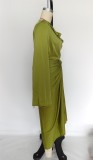 Wholesale Solid Loose Flare Sleeve Top Wrap Long Skirt 2PCS Set