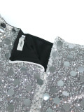 Sequins Plus Size Sexy Off Shoulder Puff Sleeve Party Dress