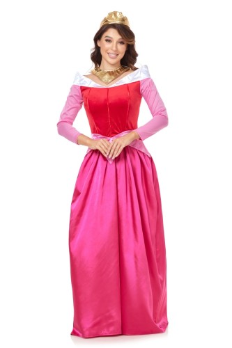 Women's Halloween Costume Sleeping Beauty Princess Dress Adult Fairy Tale Cosplay Cinderella Stage Costume