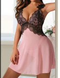 Sexy Lace Patchwork Leopard Seduction Nightdress