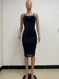 Wholesale Sleeveless Cami Sequin Party Bodycon Midi Dress