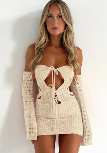 Wholesale Off Shoulder Cutout Low Back Bodycon Dress