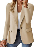 Solid Long Sleve Blazer Coat