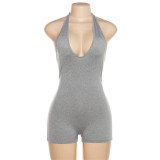Sexy Halter Neck High Waist Tight Low Back Rompers