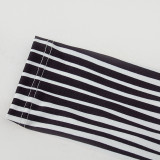 Wholesale Striped Long Sleeve Print Bodycon Maxi Dress