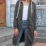 Wholesale Plus Size Casual Loose Hoodie Long Sweatshirt