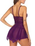Purple See Through Cami Night Dress Sexy Lingerie