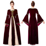 Halloween Costume Womens Retro Medieval Clothing Costume Aristocratic Court Dress Performance Costume