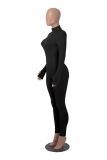 Wholesale Ribbed Zip Sports Fitted Jumpsuit