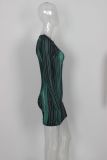 Printed Long Sleeve Bodycon Mini Dress
