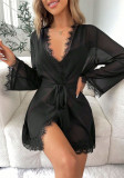 See-through Mesh Robe Womens Sexy Night Dress