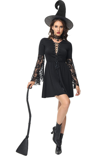 Halloween Costume Wizard Cosplay Short Robe Witch Party Costume