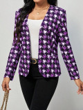 Houndstooth Printed Pocket Blazer