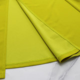 Off-Shoulder Long Sleeve Crop Top and Slit Skirt Solid 2PCS Set
