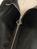 Casual Velvet 2PCS Set Long Sleeve Zipper Jacket Elastic Waist Wide Leg Pants