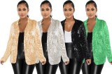 Casual Sequin Blazer Jacket