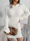 Casual Slim Waist Sweater Dress