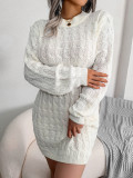 Casual Slim Waist Sweater Dress