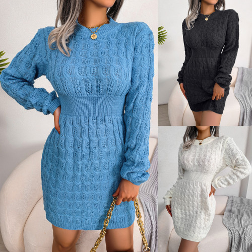 Casual Slim Waist Sweater Dress