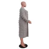 Tassel Knitting Long Cardigan Coat