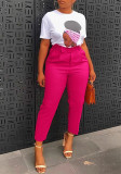 Chic Solid OL Career Pants African High-Waisted Casual Trousers