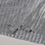 Metallic Sleeveless Turtleneck Crop Top and Long Skirt Two-piece Set