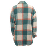 Fall Winter Plaid Shirt Jacket