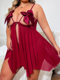 Plus Size Sexy Bow Night Dress Lingerie