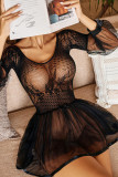 See Through Black Lace Nightdress Sexy Lingerie