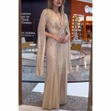 Party Sequin Slit Sleeve Twist Maxi Dresses