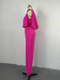 Hot Pink Chic Low Back Sleeveless Wide Leg Jumpsuit