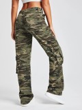 Camo Cargo Loose Denim Pants