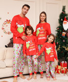 Christmas Family Outfits Letter Cartoon Monster Printed Home Two-piece Pajama Set