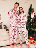 Christmas Family Clothing Letter Cartoon Elk Print Home Loungewear 2PCS Pajama Set