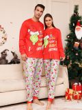 Christmas Family Outfits Letter Cartoon Monster Printed Home Two-piece Pajama Set