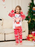 Christmas Parent-Child Clothes Elk Print Round Neck 2PCS Pajamas Set